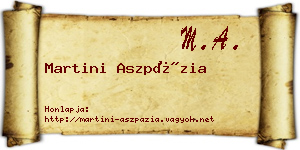 Martini Aszpázia névjegykártya